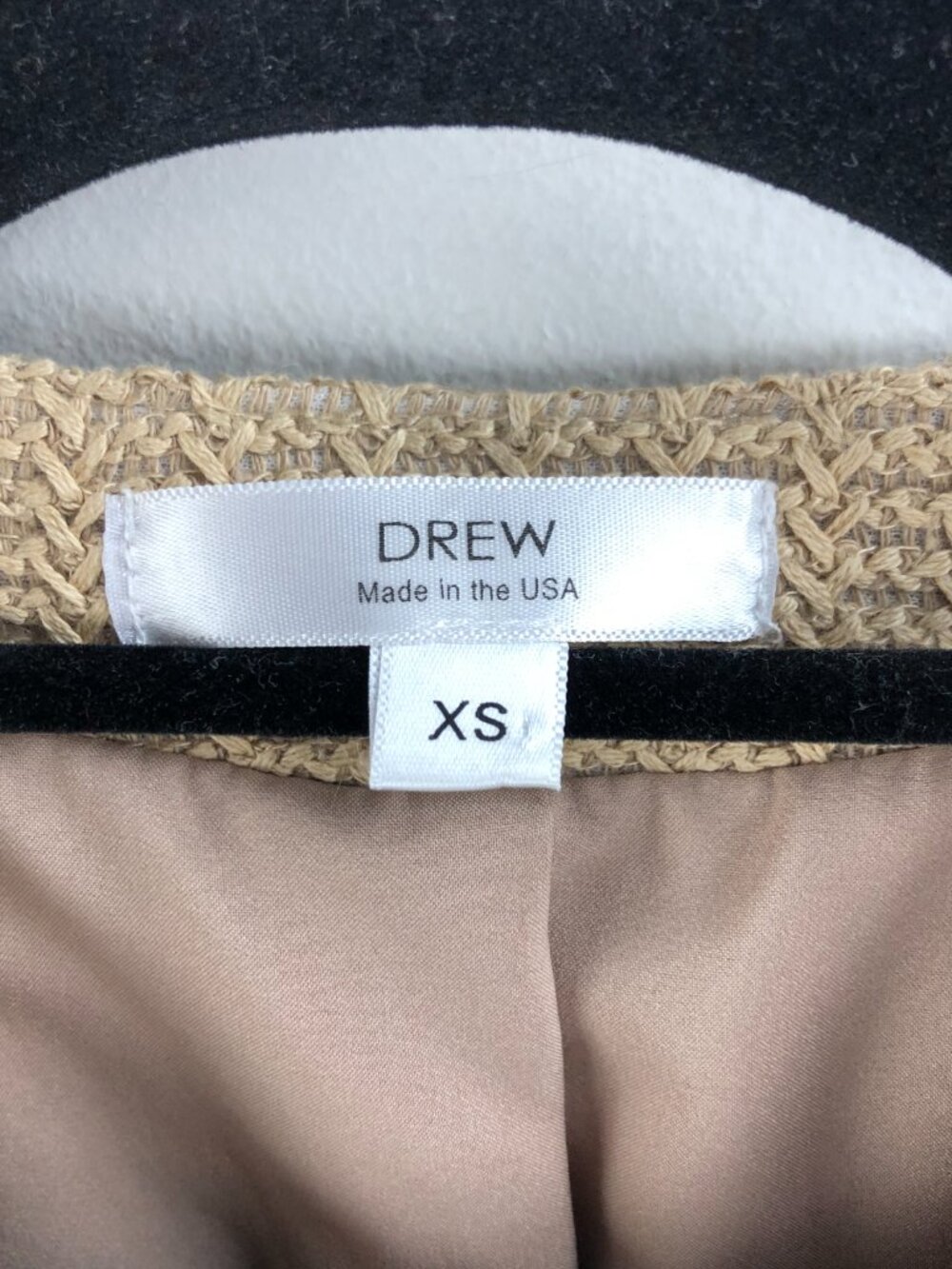 DREW Tan Tweed Woven Cape Jacket Size XS - Picture 2 of 5